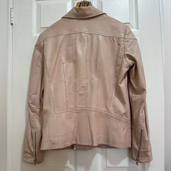 Genuine Leather Blush Pink Biker Jacket - Picture 3 of 6